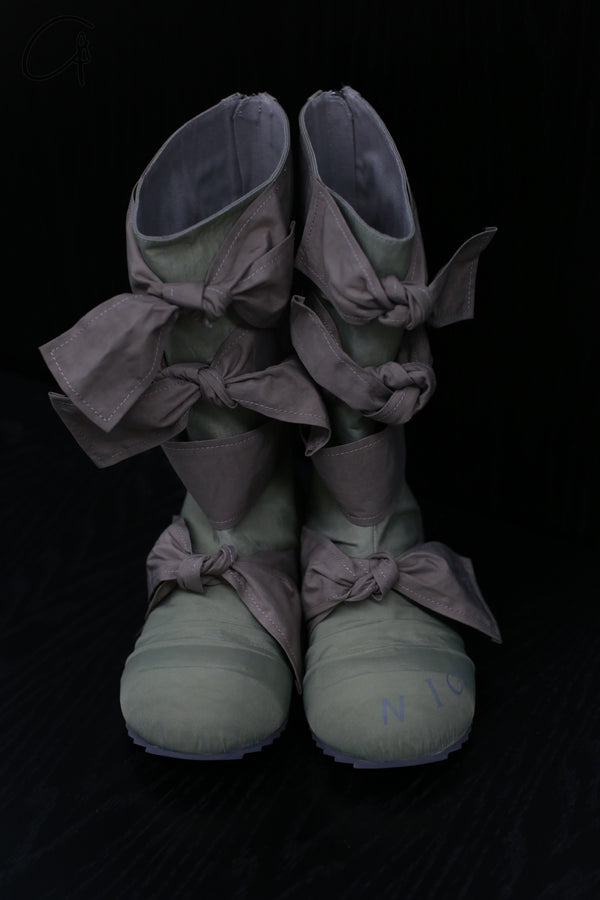 VeniceW Dyed Crinkled Nylon Boots VCW-S-20-PGL Apple Green